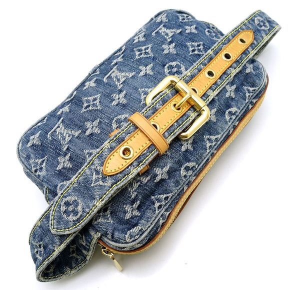 Louis Vuitton Monogram Denim Bum Bag Body Bag Blue - Picture 3 of 8